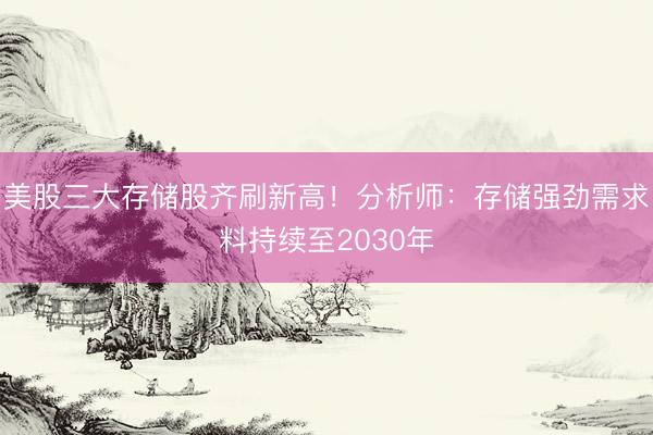 美股三大存储股齐刷新高！分析师：存储强劲需求料持续至2030年