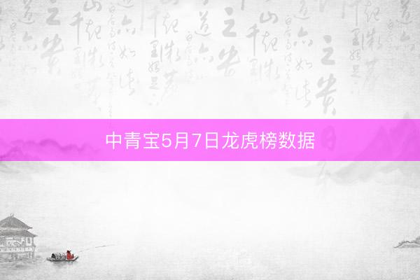 中青宝5月7日龙虎榜数据