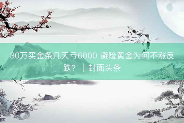 30万买金条几天亏6000 避险黄金为何不涨反跌？｜封面头条
