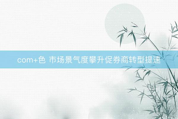 com+色 市场景气度攀升促券商转型提速