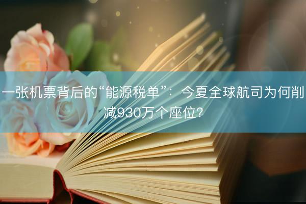 一张机票背后的“能源税单”：今夏全球航司为何削减930万个座位？