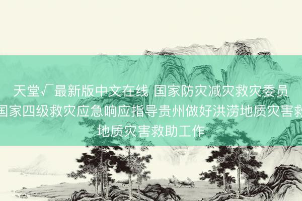 天堂√最新版中文在线 国家防灾减灾救灾委员会启动国家四级救灾应急响应指导贵州做好洪涝地质灾害救助工作