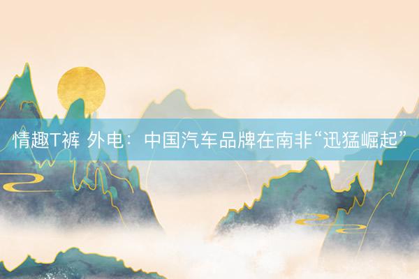 情趣T裤 外电:中国汽车品牌在南非“迅猛崛起”