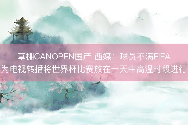 草棚CANOPEN国产 西媒：球员不满FIFA为电视转播将世界杯比赛放在一天中高温时段进行