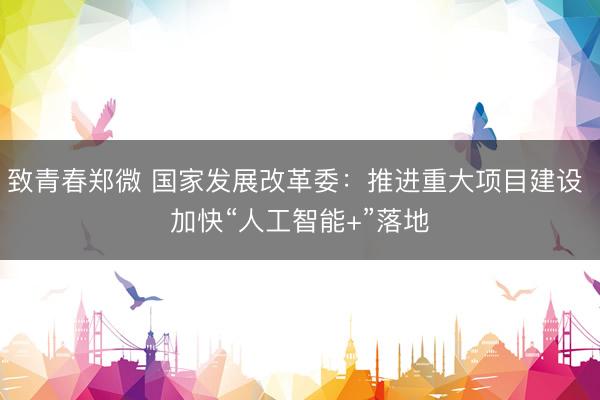 致青春郑微 国家发展改革委：推进重大项目建设 加快“人工智能+”落地