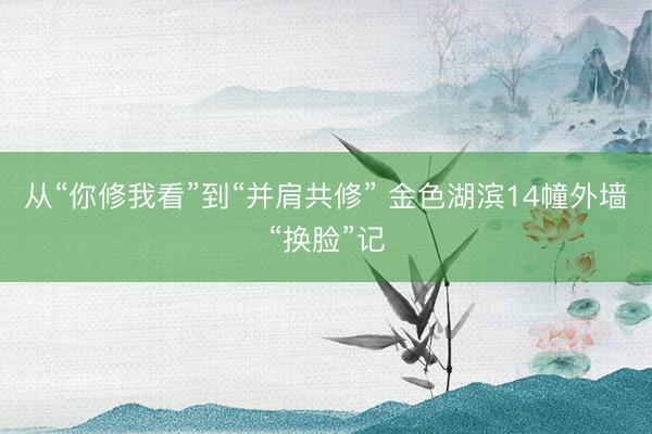 从“你修我看”到“并肩共修” 金色湖滨14幢外墙“换脸”记
