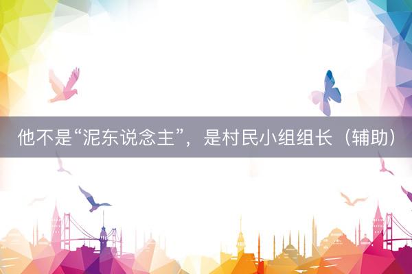 他不是“泥东说念主”，是村民小组组长（辅助）