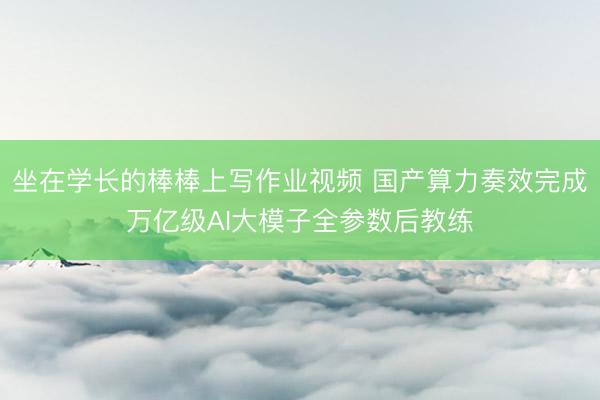 坐在学长的棒棒上写作业视频 国产算力奏效完成万亿级AI大模子全参数后教练