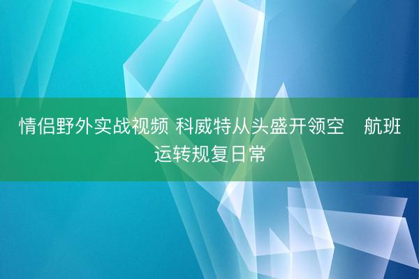 情侣野外实战视频 科威特从头盛开领空　航班运转规复日常
